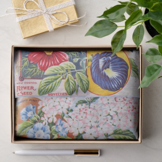 Antiek zomerbloemen Cataloguspapier Tissuepapier (Geschenk)