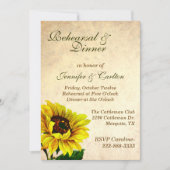 Antiek zonnebloemen Uitnodiging tot oproeping (Voorkant)