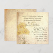 Antiek zonnebloemen - uitnodiging tot weddenschapp (Voorkant / Achterkant)