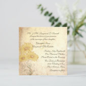 Antiek zonnebloemen - uitnodiging tot weddenschapp (Staand voorkant)