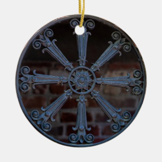 Antiek zuidelijke ruw strijkkoepel keramisch ornament (Voorkant)