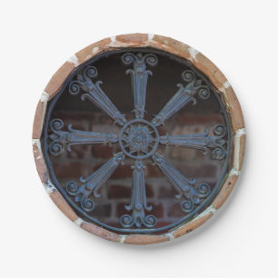 Antiek zuidelijke ruw strijkkoepel papieren bordje