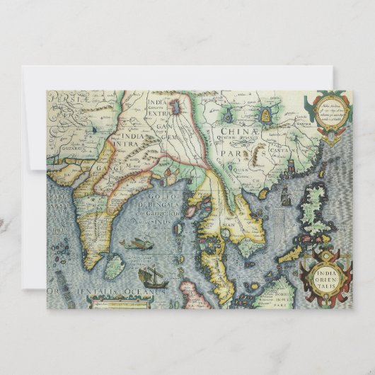 Antiek Zuidoost-Aziatische kaart door Mercator / H (Voorkant)