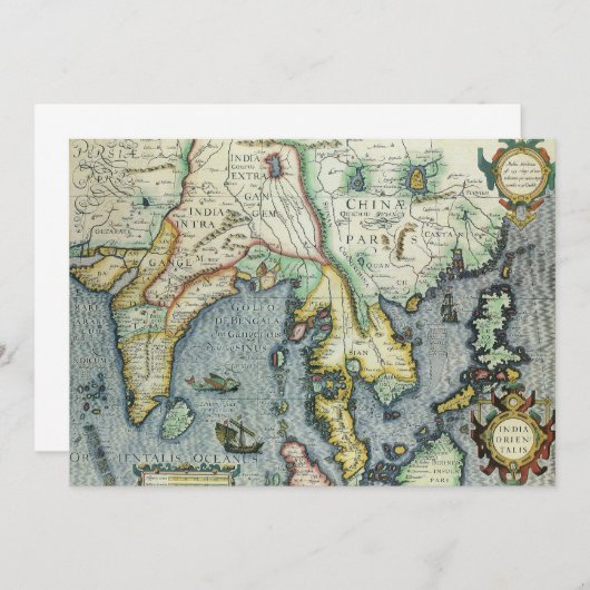 Antiek Zuidoost-Aziatische kaart door Mercator / H (Voorkant / Achterkant)