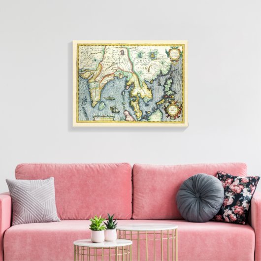 Antiek Zuidoost-Aziatische kaart door Mercator / H Canvas Afdruk (Insitu (Woonkamer))