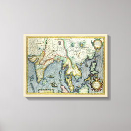 Antiek Zuidoost-Aziatische kaart door Mercator / H Canvas Afdruk