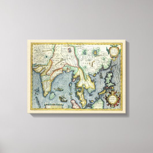 Antiek Zuidoost-Aziatische kaart door Mercator / H Canvas Afdruk (Voorkant)
