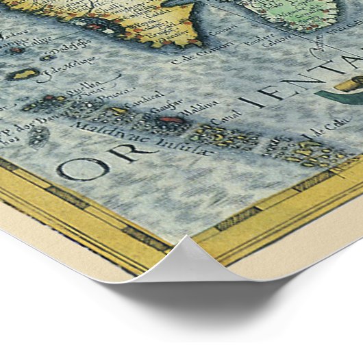 Antiek Zuidoost-Aziatische kaart door Mercator / H Poster (Hoek)