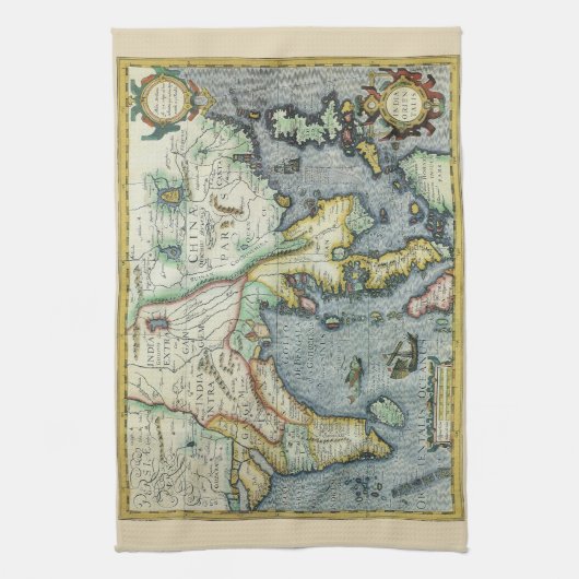 Antiek Zuidoost-Aziatische kaart door Mercator / H Theedoek (Verticaal)