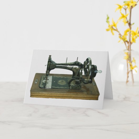 ANTIEK ZUIVERINGSMACHINE BLANK BINNEN WENSKAARTEN KAART (Gele Bloem)