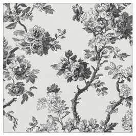 Antiek zwart bloemmotief toile stof