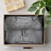  Antiek zwart en wit roestvast hout Tissuepapier (Geschenk)