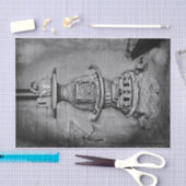  Antiek zwart en wit roestvast hout Tissuepapier (Craft)