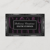 Antiek zwart Lijst | Illustratief keukengerei Visitekaartje (Voorkant)