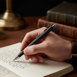 Antiek Zwart Obsidiaan Pen