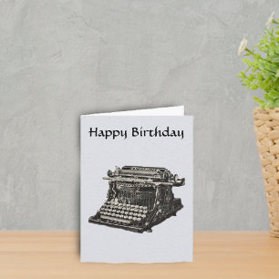  Antiek Zwart Oud Typewriter Verjaardag Kaart
