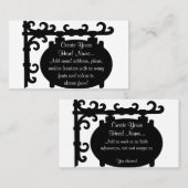 Antiek Zwart Scroll Sign Gemakkelijke Visitekaartj Visitekaartje (Voorkant / Achterkant)