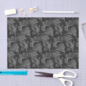 Antiek zwart-wit blad flora patroon tissuepapier (Craft)