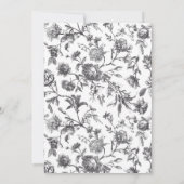 Antiek Zwart & Wit Bloemen Toile Boog Huwelijk Kaart (Achterkant)