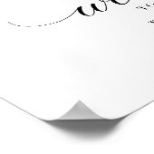 Antiek Zwart & Wit Crest Monogram Bruiloft Poster (Hoek)