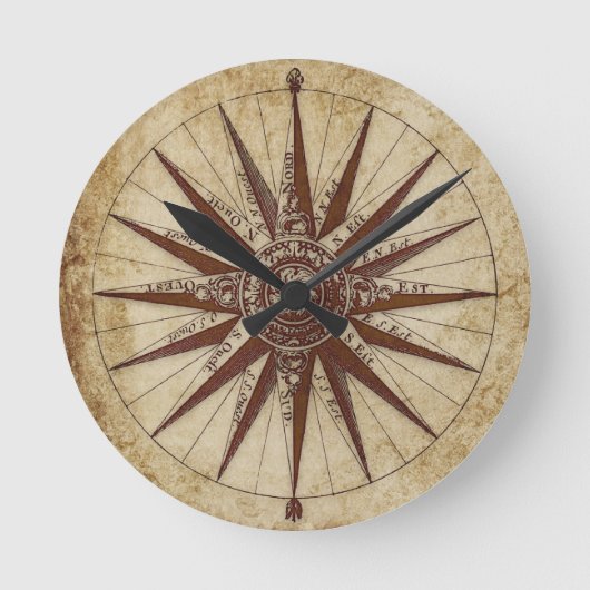 Antiek zwart-wit design  ronde klok (Voorkant)