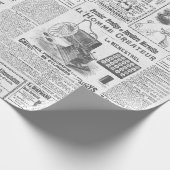 Antiek Zwart Wit Franse advertenties Ephemera Cadeaupapier (Hoek)