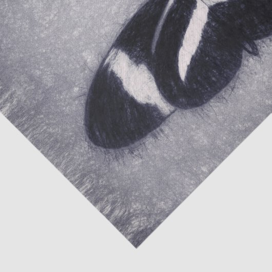 Antiek zwart-wit ontkleurd vlinder Tissuepapier (Detail)