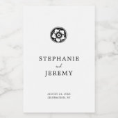 Antiek zwart-wit Rosette Woodcut Voedselcontainer Etiket (Enkel label)