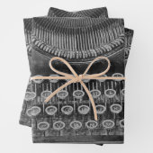  Antiek zwart-wit schrijfmachine Inpakpapier Vel (In situ)