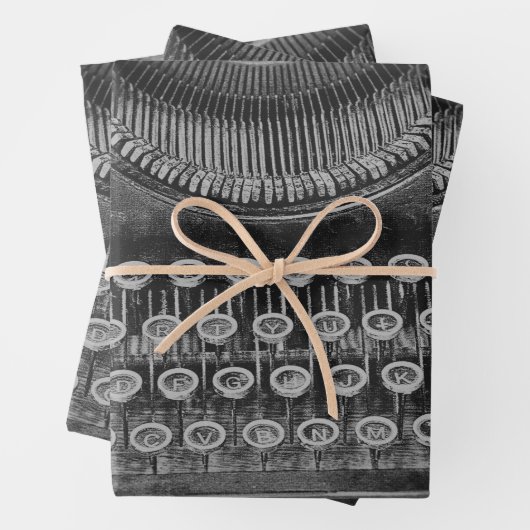 Antiek zwart-wit schrijfmachine Inpakpapier Vel (In situ)