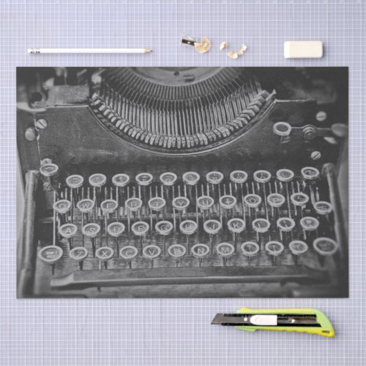 Antiek zwart-wit schrijfmachine Tissuepapier (Craft)