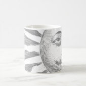 Antiek  Zwart Wit Sun Face Koffiemok (Center)