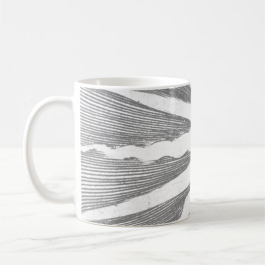 Antiek  Zwart Wit Sun Face Koffiemok (Links)