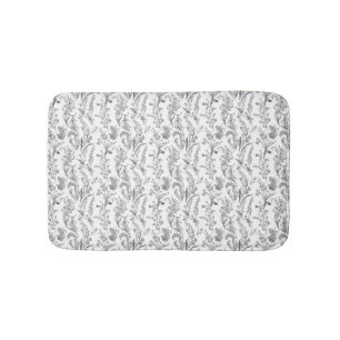 Antiek zwart wit Toile bloemmotief vintage Badmat