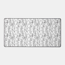 Antiek zwart wit toile bloemmotief vintage bureaumat