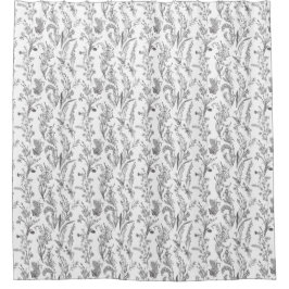 Antiek zwart wit toile bloemmotief vintage douchegordijn