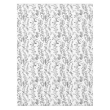 Antiek zwart wit toile bloemmotief vintage