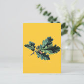 Antiek zwarte bessen en eikels met een botanische  briefkaart (Staand voorkant)