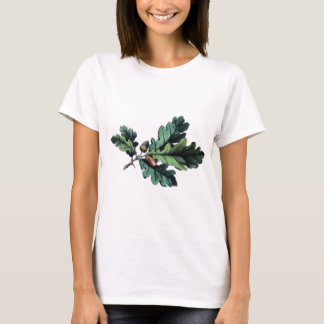Antiek zwarte bessen en eikels met een botanische  t-shirt