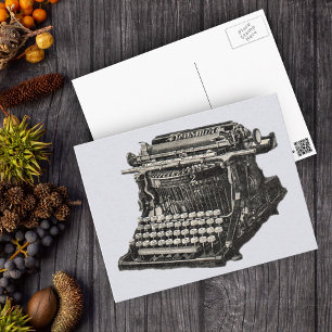 Antiek zwarte oude fashioned typemachine Briefkaart