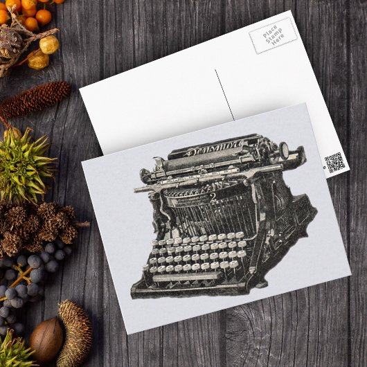 Antiek zwarte oude fashioned typemachine Briefkaart