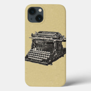 Antiek zwarte oude fashioned typemachine iPhone 13 Hoesje