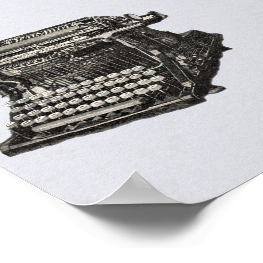  Antiek zwarte oude fashioned typemachine Poster (Hoek)