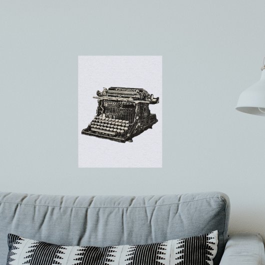  Antiek zwarte oude fashioned typemachine Poster