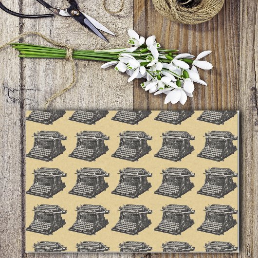  Antiek zwarte oude fashioned typemachine Tissuepapier