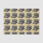  Antiek zwarte oude fashioned typemachine Tissuepapier (Voorkant)