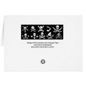 ANTIEK ZWARTE PIRATE BANNERS EN BEHANDELINGSKAARTE (Achterkant Horizontaal)