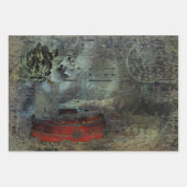  Antiek zwarte rode, oude papiervel muziek Inpakpapier Vel (Voorkant 2)