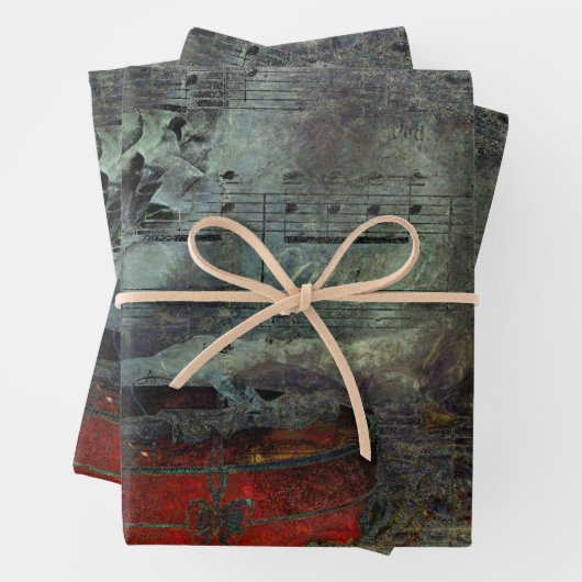  Antiek zwarte rode, oude papiervel muziek Inpakpapier Vel (In situ)