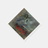  Antiek zwarte rode, oude papiervel muziek Servet (Hoek)